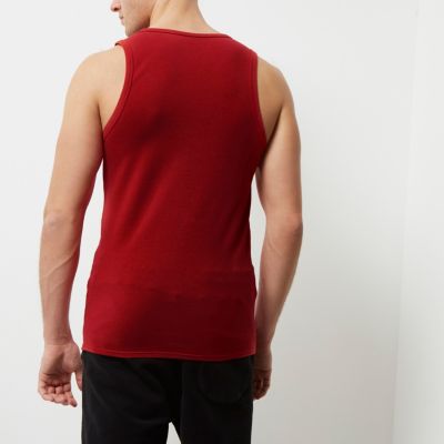 Red muscle fit vest